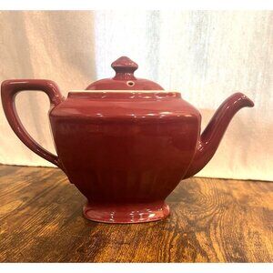 Vintage Hall China Burgundy Tea Pot